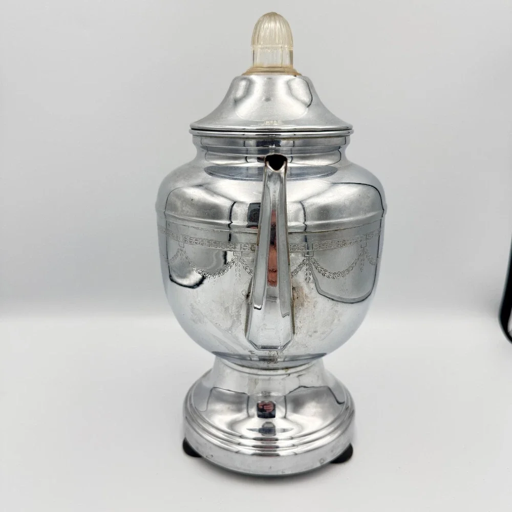 Vintage Farberware Coffee Percolator No 206 Chrome Electric Pot No Cord NY
